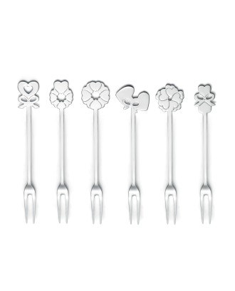 Set 6 furculite pentru aperitive, din otel inoxidabil, colectia Love - GUZZINI